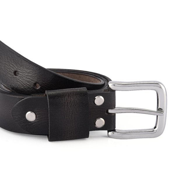 Handcrafted Coffee Roasted Vintage Men's Leather Belt - Free Personalization - Picture 4 of 15